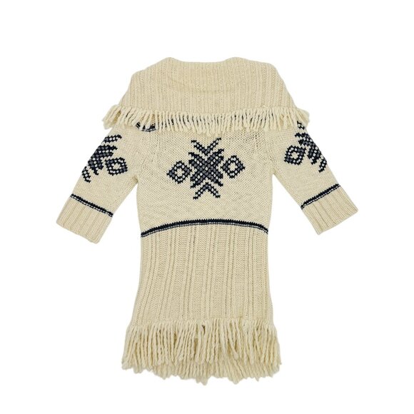RARE Hollister Fringe Hem Cream Cardigan | Coastal Boho Cottagecore Grandpacore - Picture 8 of 16